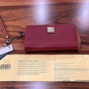 Dooney & Bourke Burgundy Leather Wristlet